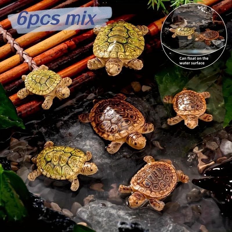 Bonsai Garden Mini - 6 mini-schildpadbeelden voor aquariumdecoratie, miniatuurlandschappen, bonsai