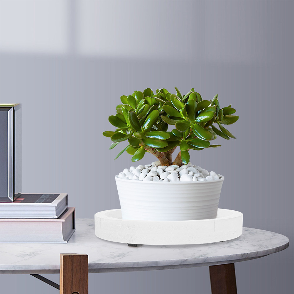 Witte ronde verdikte cementach - Humidity Tray Pebble recensie en prijs